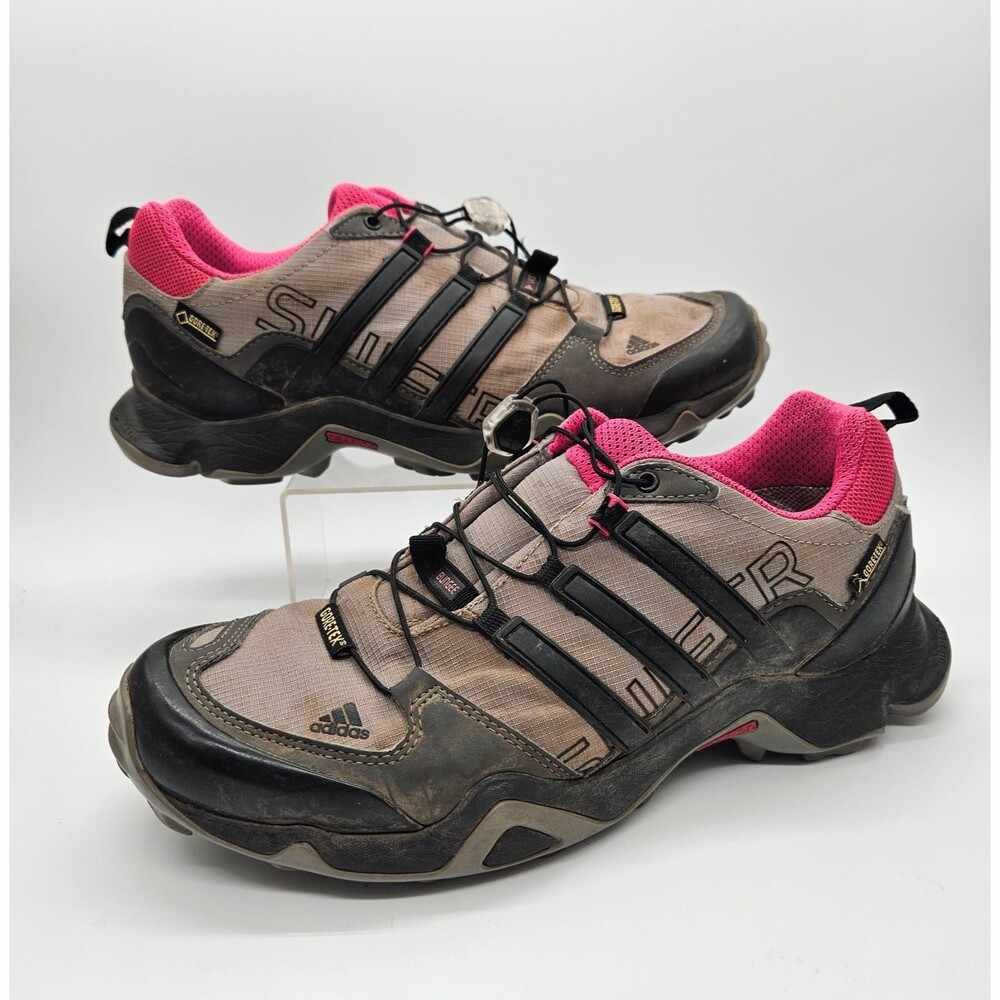 Adidas Terrex Swift R Gray/Pink Low GTX Women's Hiking Shoes Gore-Tex Size 8